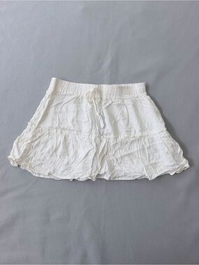Shinestar White Ruffle Tiered Mini Skirt